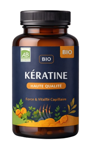 Complément alimentaire bio à la kératine naturelle pour renforcer cheveux et ongles
